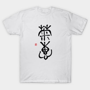 Calm Sincerity 菊恵 Japanese Calligraphy Kanji Character T-Shirt